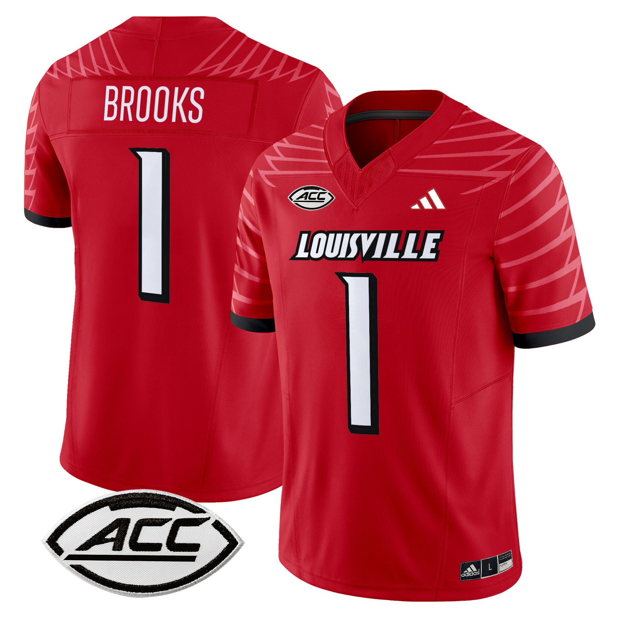 Men Louisville Cardinals #1 Brooks Red 2024 Vapor Limited NCAA Jersey style 1->->NCAA Jersey